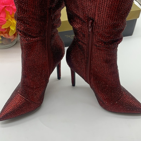 Thalia Sodi NWT Raquel Rhinestone Sparkly Pointy Heeled Boots Size 7 - Picture 7 of 16